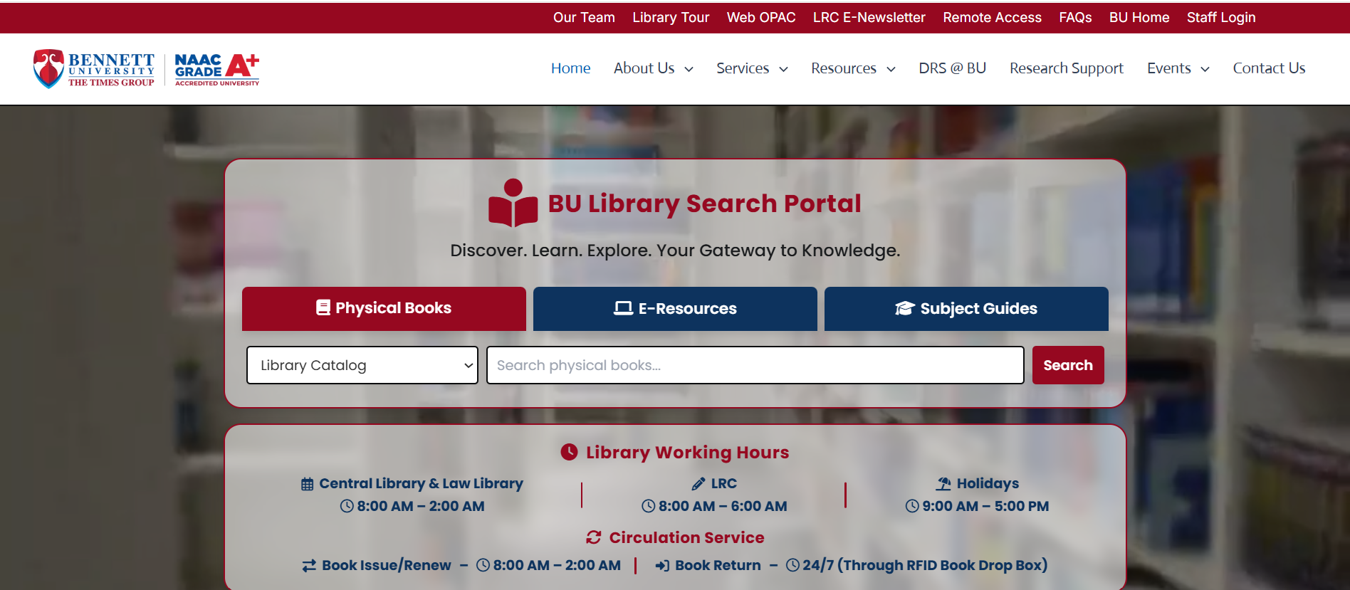 Bennett University Library Website